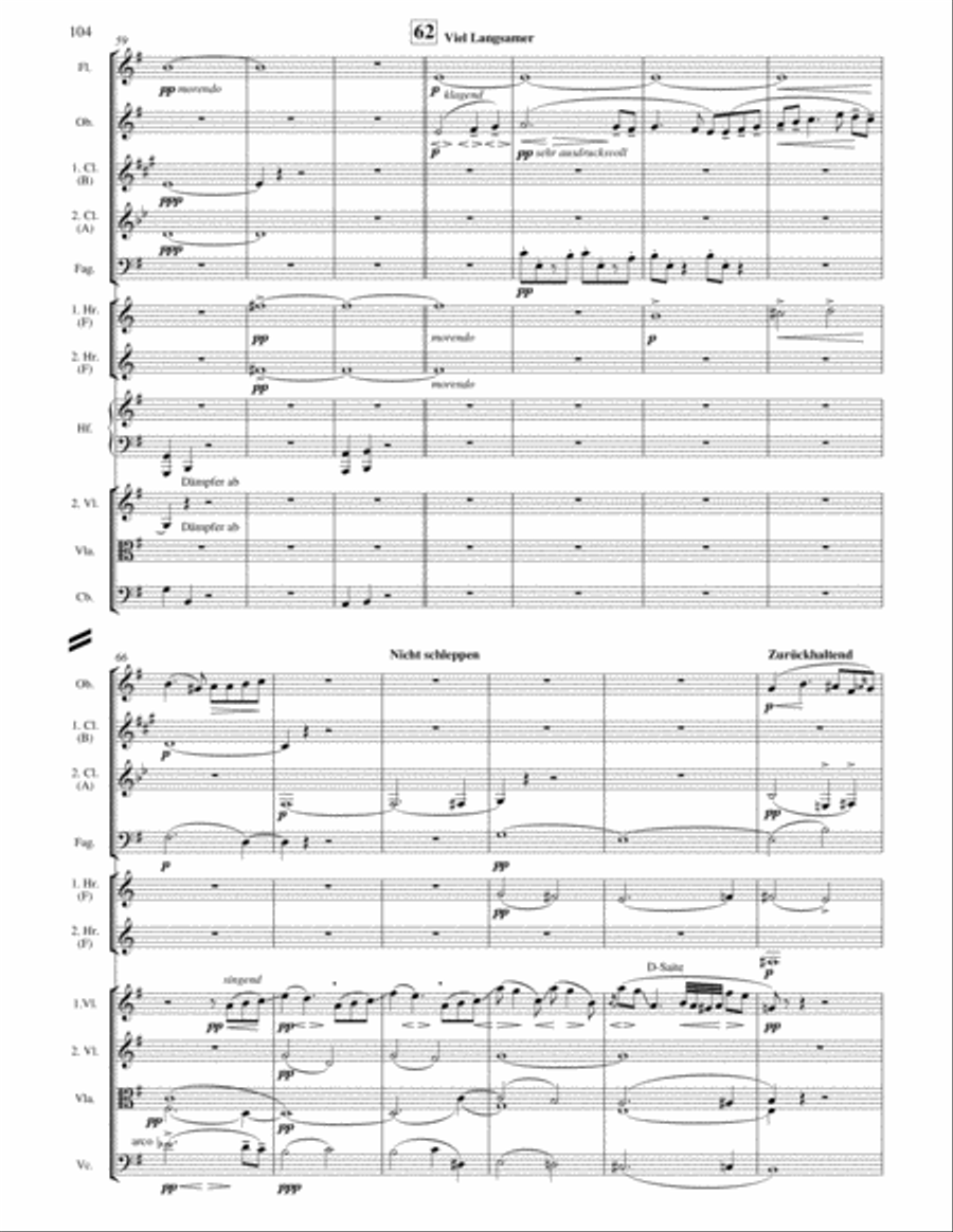Mahler (arr. Lee): Symphony No. 4 in G Major 3rd movement, Full Score Chamber Orchestra scores gallery preview page 6