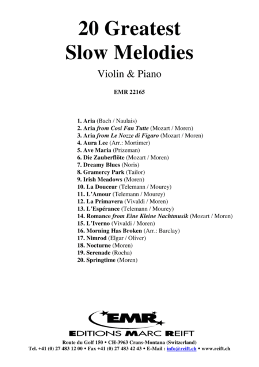 20 Greatest Slow Melodies Violin Solo scores gallery preview page 2