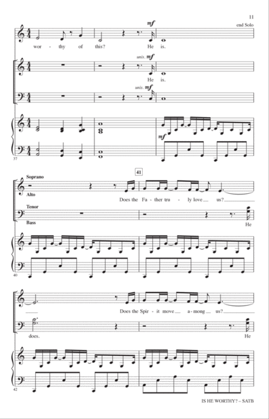 Is He Worthy? (arr. Heather Sorenson) 4-Part scores gallery preview page 10