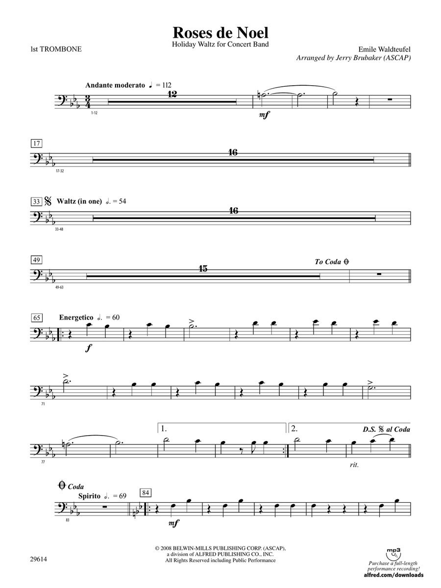 Roses de Noel: 1st Trombone