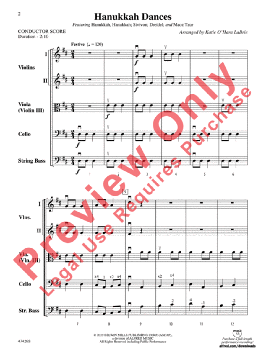 Hanukkah Dances String Orchestra scores gallery preview page 3