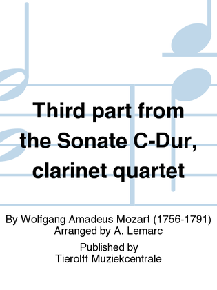 Dritter Satz aus der Sonate C-Dur/Third Movement from the Sonata in C Major, Clarinet Quartet
