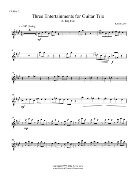 Top Hat (Guitar Trio) - Score and Parts image number null