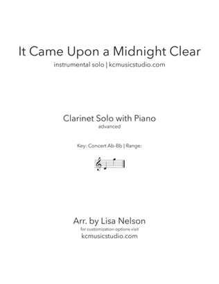 Book cover for It Came Upon a Midnight Clear - Clarinet Solo