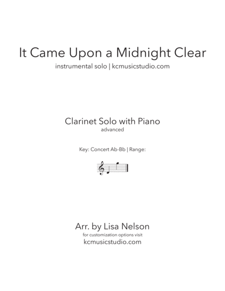 It Came Upon a Midnight Clear - Clarinet Solo image number null