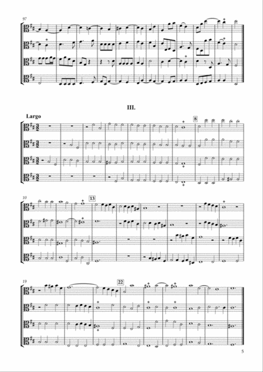 Sonata Op.34-4 for Four Violas Viola Solo scores gallery preview page 5