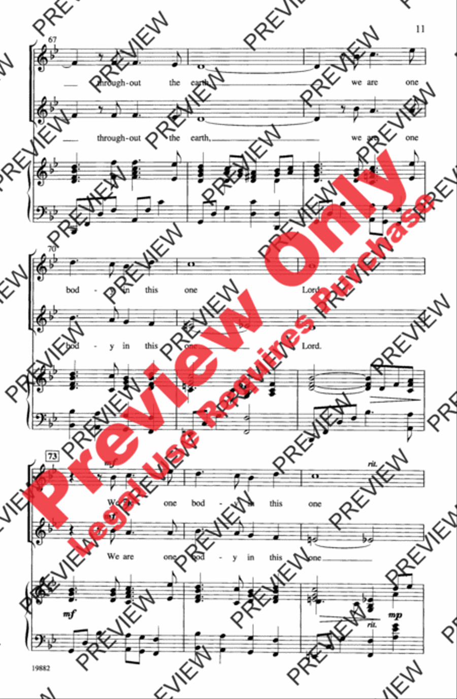 One Bread, One Body Unison Choir scores gallery preview page 11