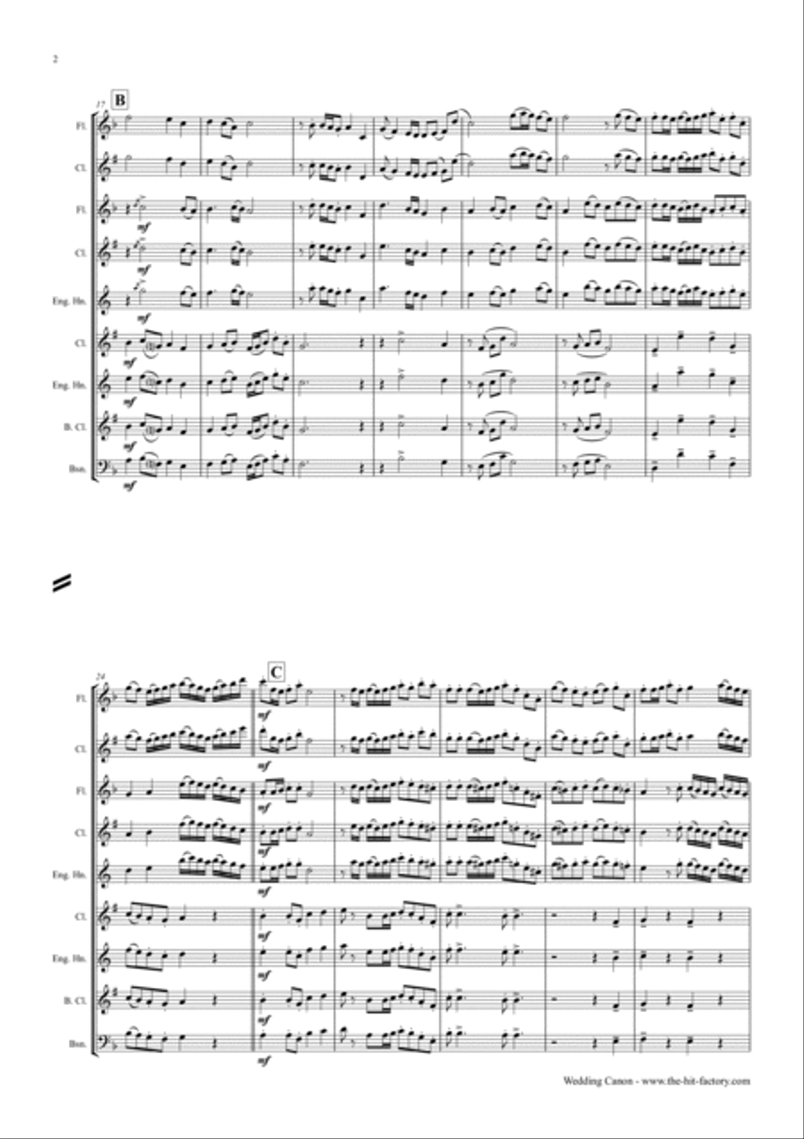 Wedding Canon - Festive Concert Piece - Wind Trio Woodwind Quintet scores gallery preview page 2