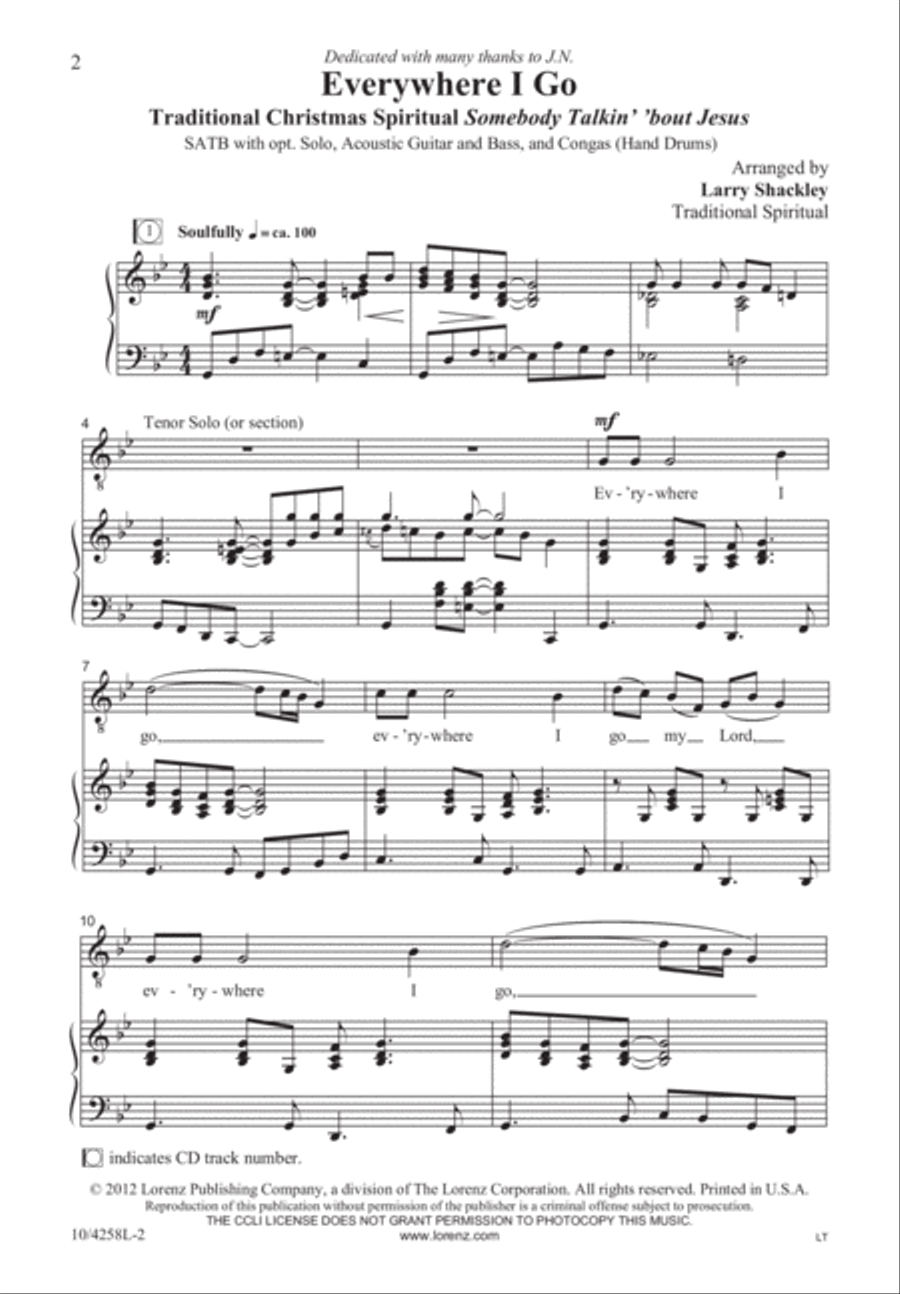 Everywhere I Go 4-Part scores gallery preview page 3
