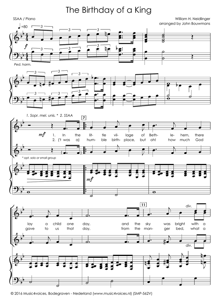 The Birthday of a King SSAA scores gallery preview page 4