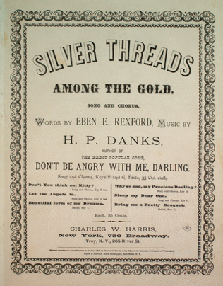 Book cover for Silver Threads Among the Gold. Song and Chorus