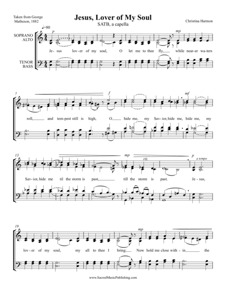 Jesus Lover of My Soul – SATB, a capella image number null