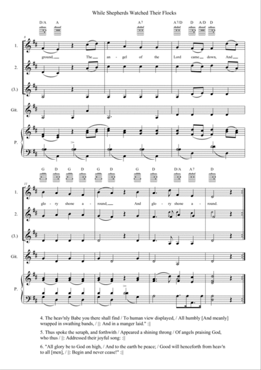 While Shepherds Watched Their Flocks Vocal Duet scores gallery preview page 2