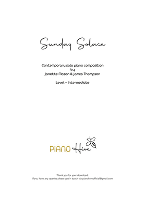 Book cover for Sunday Solace - by Piano Hive