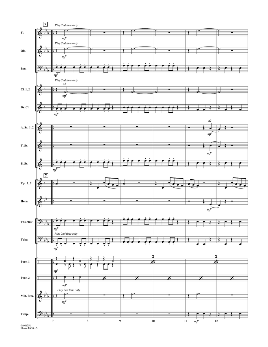 Shake It Off - Conductor Score (Full Score) Concert Band scores gallery preview page 3