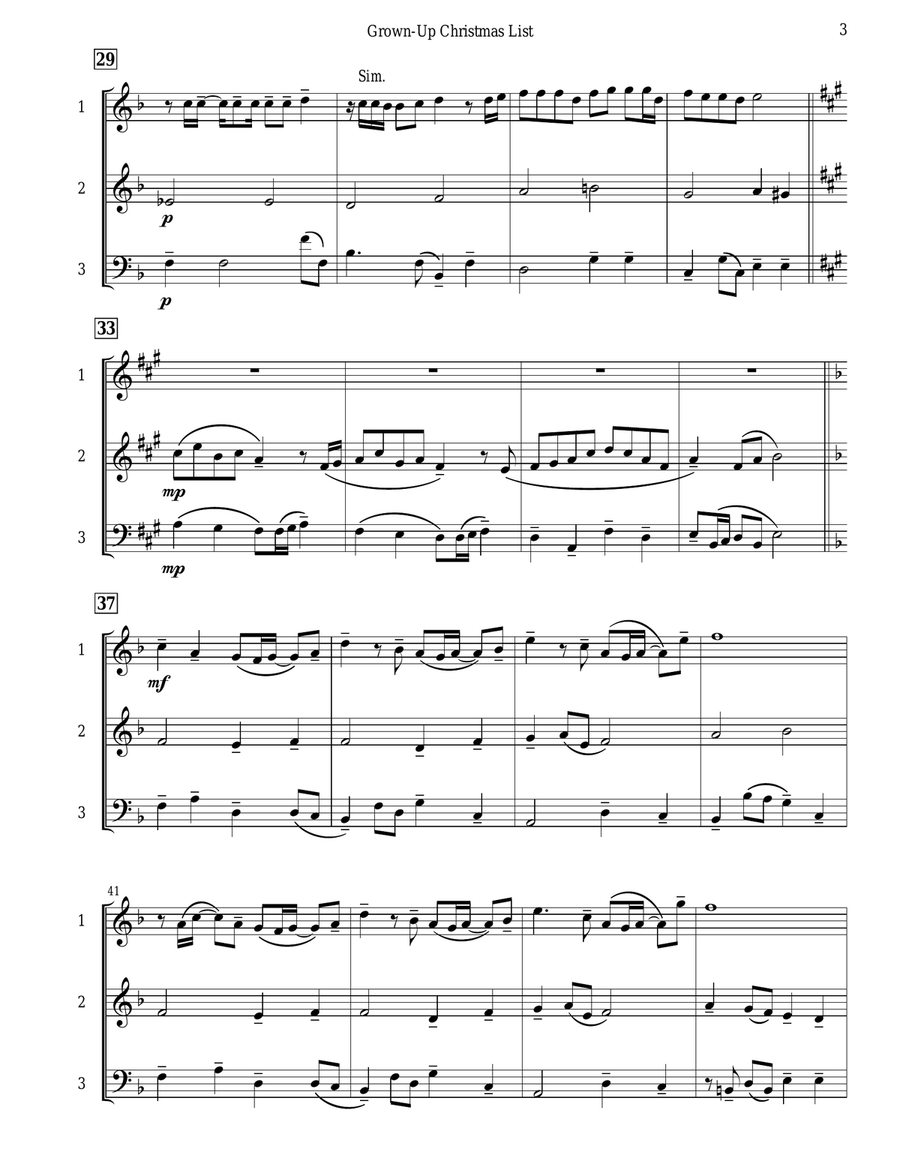 Grown-Up Christmas List Clarinet Trio scores gallery preview page 4