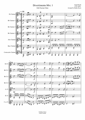 Divertimento Mvt. 1 for Full Clarinet Choir