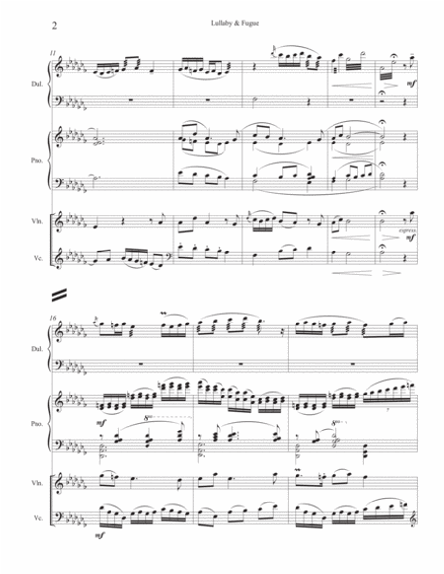 Lullaby and Fugue (Score and Parts) Piano Trio scores gallery preview page 6