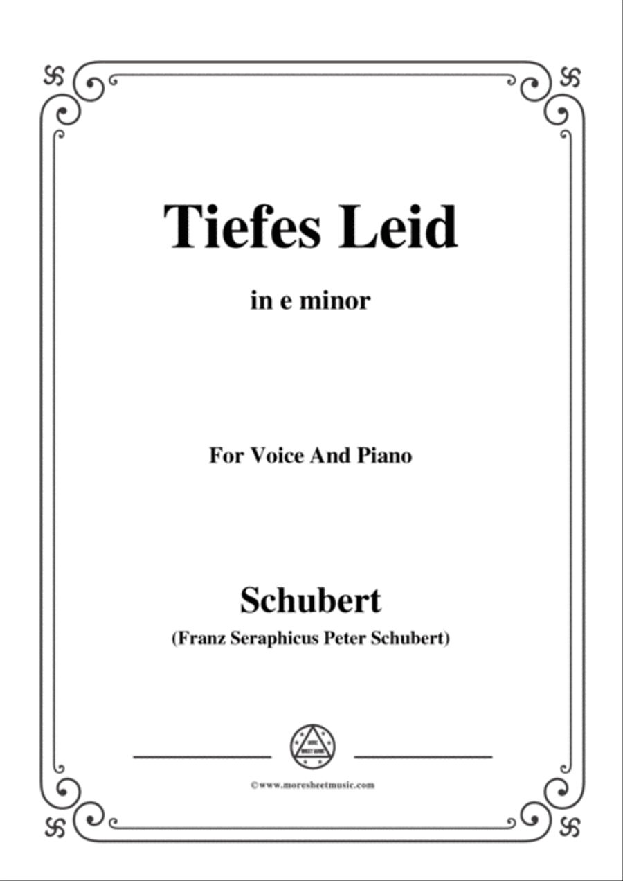 Schubert-Tiefes Leid,in e minor,for Voice&Piano Piano, Vocal scores gallery preview page 1