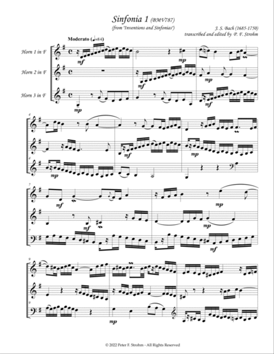 Bach for Horn Trio, Vol. II Brass Trio scores gallery preview page 5