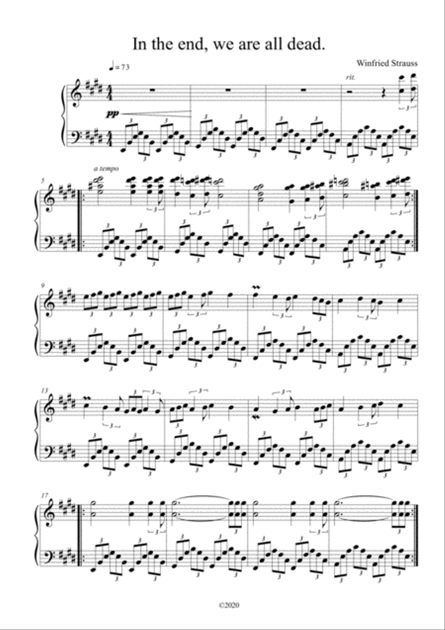 In the end, we are all dead. Piano Solo scores gallery preview page 1