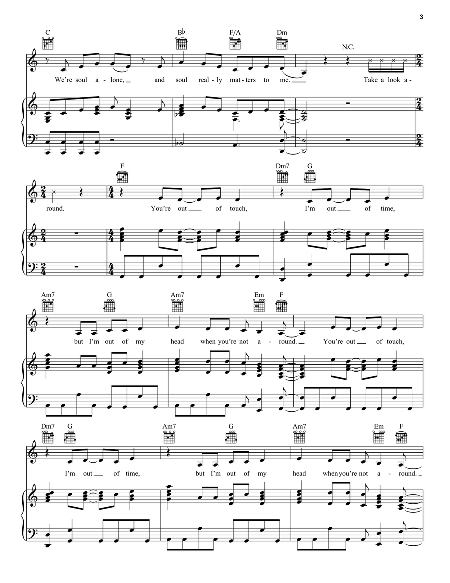 Out Of Touch Piano, Vocal, Guitar scores gallery preview page 3
