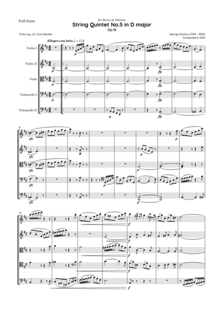 Onslow - String Quintet No.5 in D major, Op.18 image number null