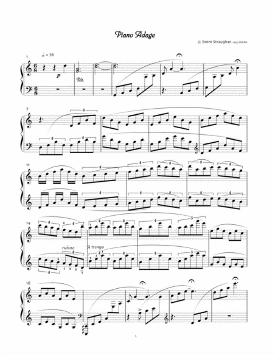 Piano Adage Piano Solo scores gallery preview page 2