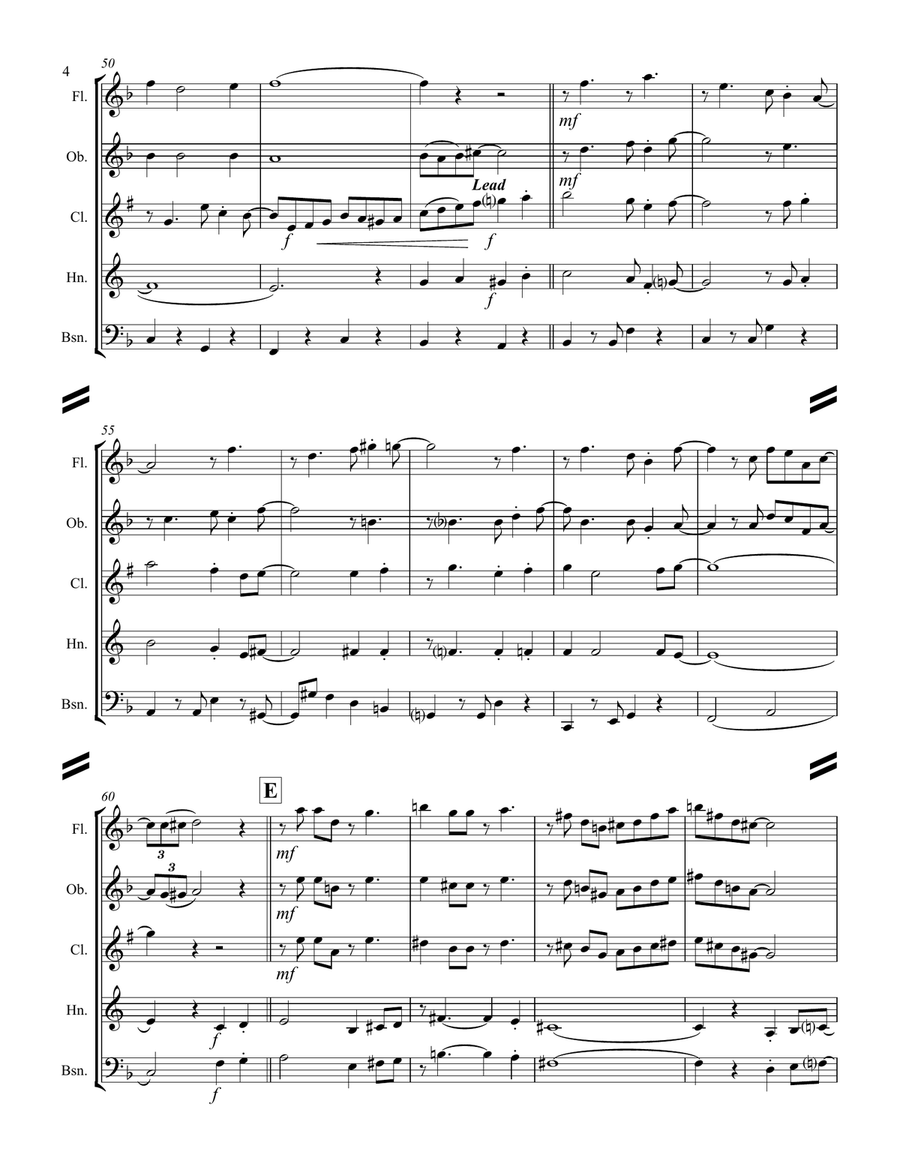 Almost Like Being In Love Woodwind Quintet scores gallery preview page 5