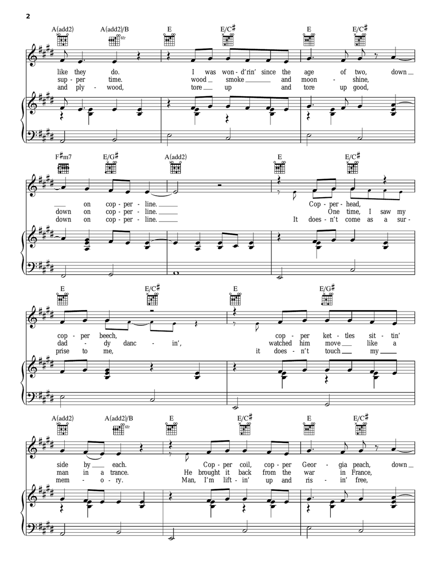 Copperline Piano, Vocal, Guitar scores gallery preview page 2