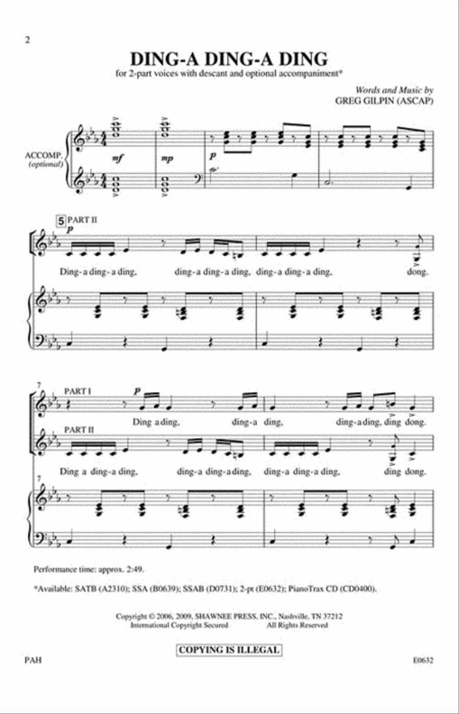 Ding-a Ding-a Ding 2-Part scores gallery preview page 2