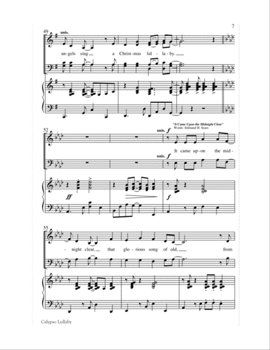 Calypso Lullaby Choir scores gallery preview page 7