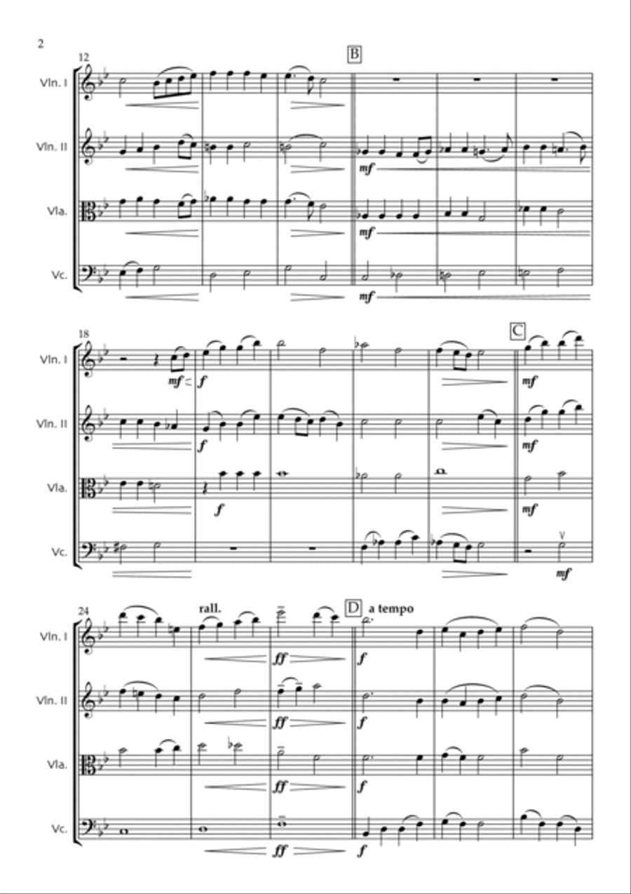 Evening Prayer (from Hansel and Gretel) String Quartet scores gallery preview page 3