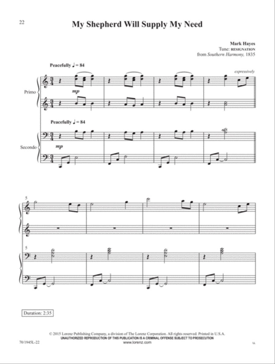 Come, Christians, Join to Play! Piano Duet scores gallery preview page 12