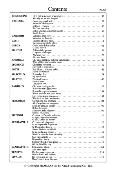 Anthology of Italian Songs of the 17th and 18th Centuries - Book I