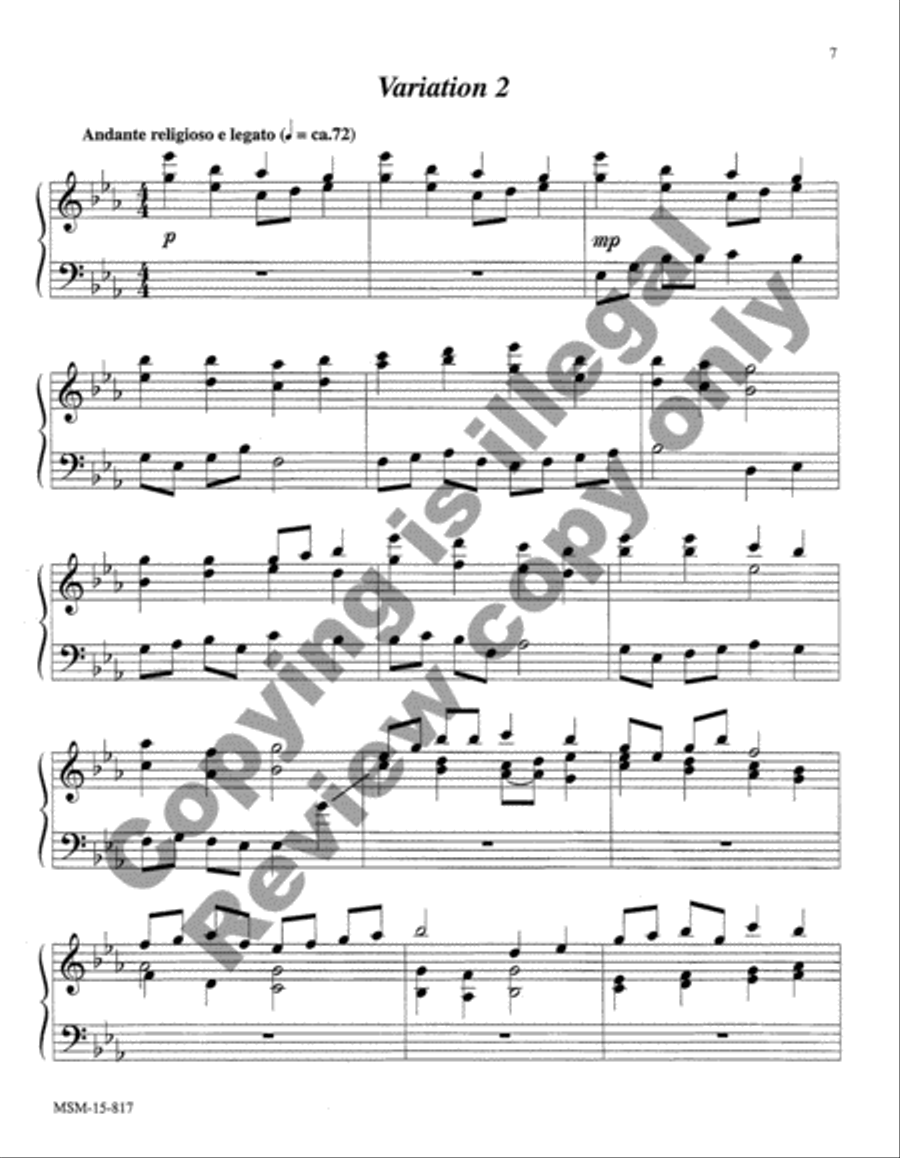 Variations on Who Is This Host Arrayed in White Piano Solo scores gallery preview page 6