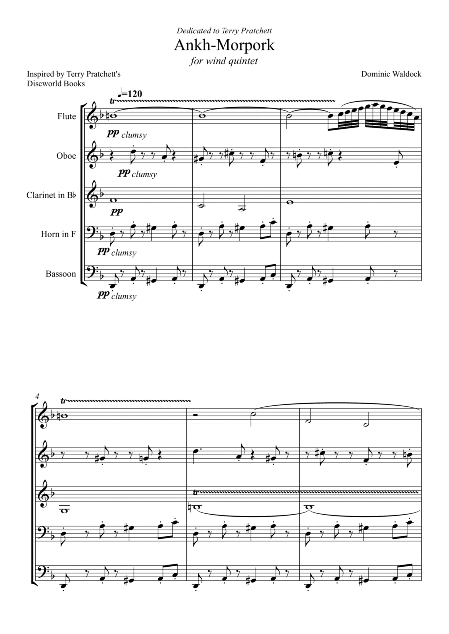 “Ankh-Morpork” for wind quintet Woodwind Quintet scores gallery preview page 1