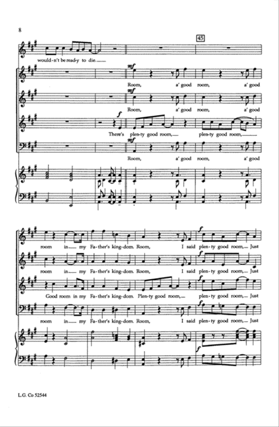 Plenty Good Room (Sit Down Servant) Choir scores gallery preview page 6