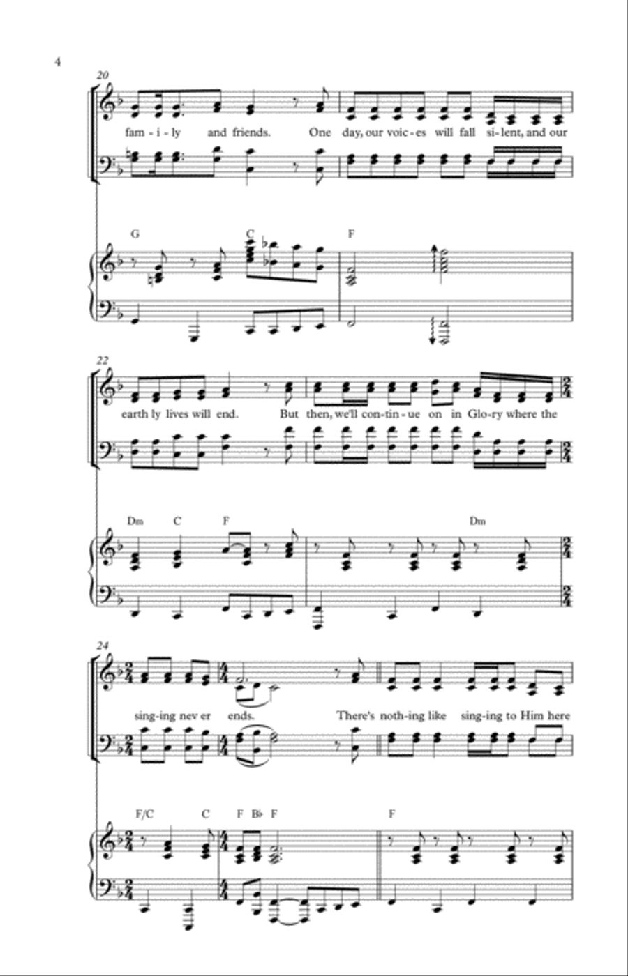 Where the Singing Never Ends 4-Part scores gallery preview page 4