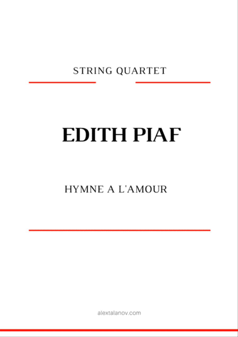 Hymne A L'amour Hymne A L'amour String Quartet scores gallery preview page 1