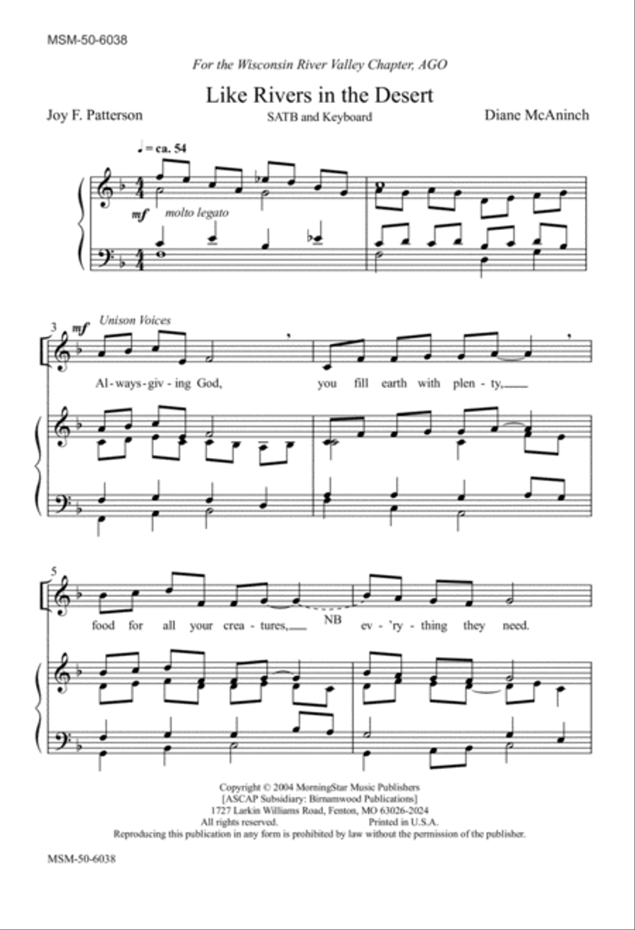 Like Rivers in the Desert 4-Part scores gallery preview page 2