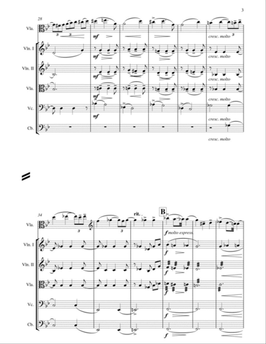 Hans Sitt : Romance for Solo Viola and String Orchestra Op.72 Chamber Orchestra scores gallery preview page 3