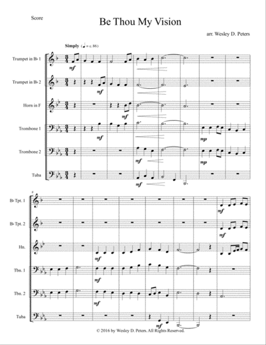 Be Thou My Vision (Brass Sextet) Brass Ensemble scores gallery preview page 4