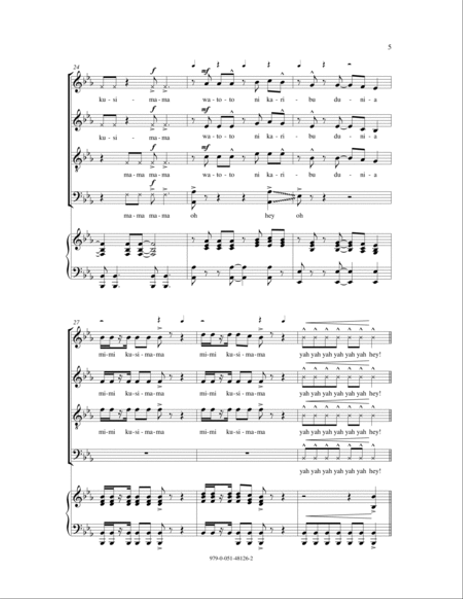 Kusimama (Stand Tall) 4-Part scores gallery preview page 5