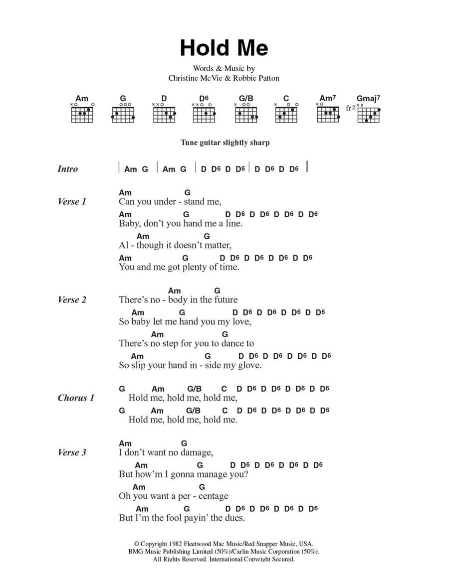 Hold Me Easy Guitar scores gallery preview page 1
