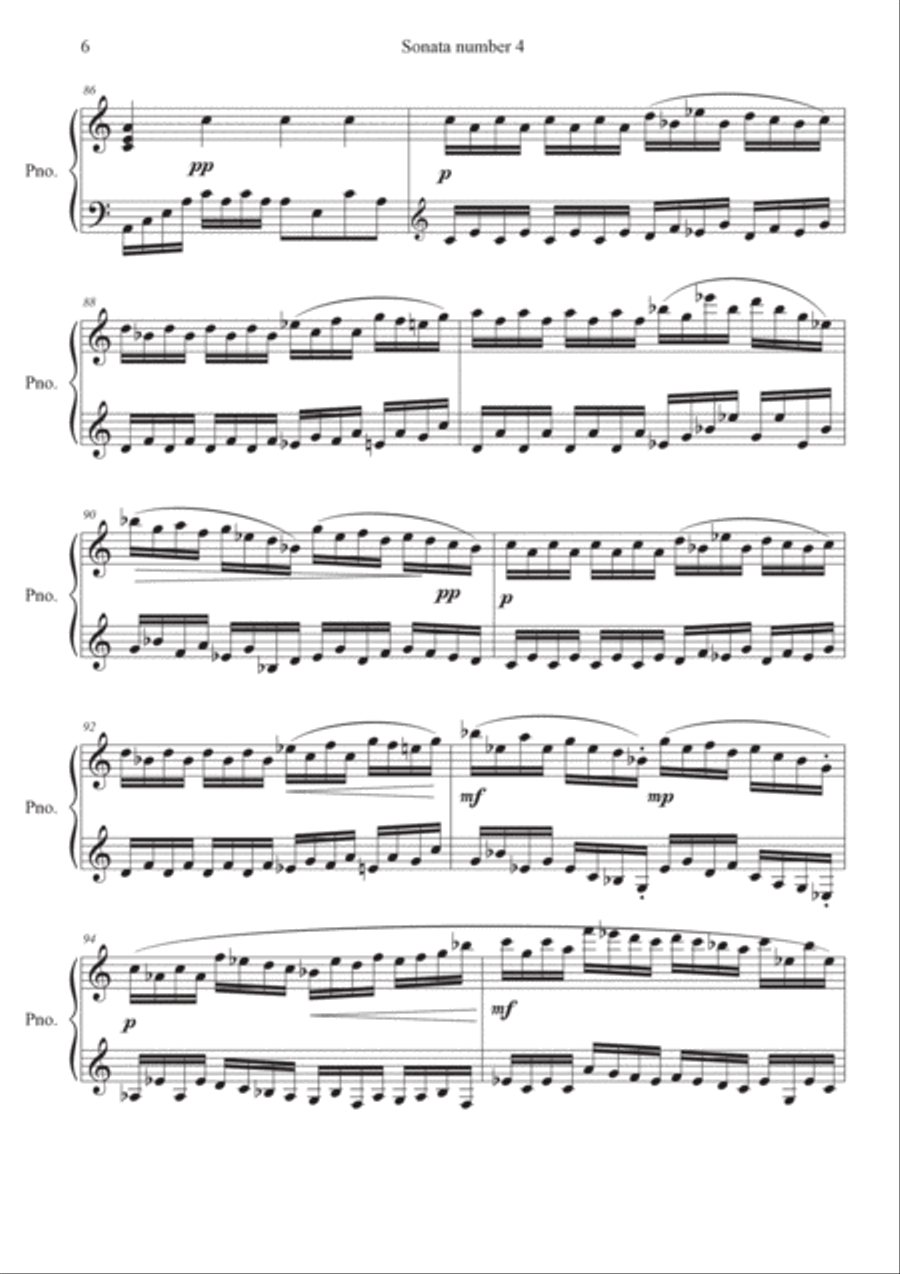 Piano Sonata Number 4, Movement 3 Piano Solo scores gallery preview page 6