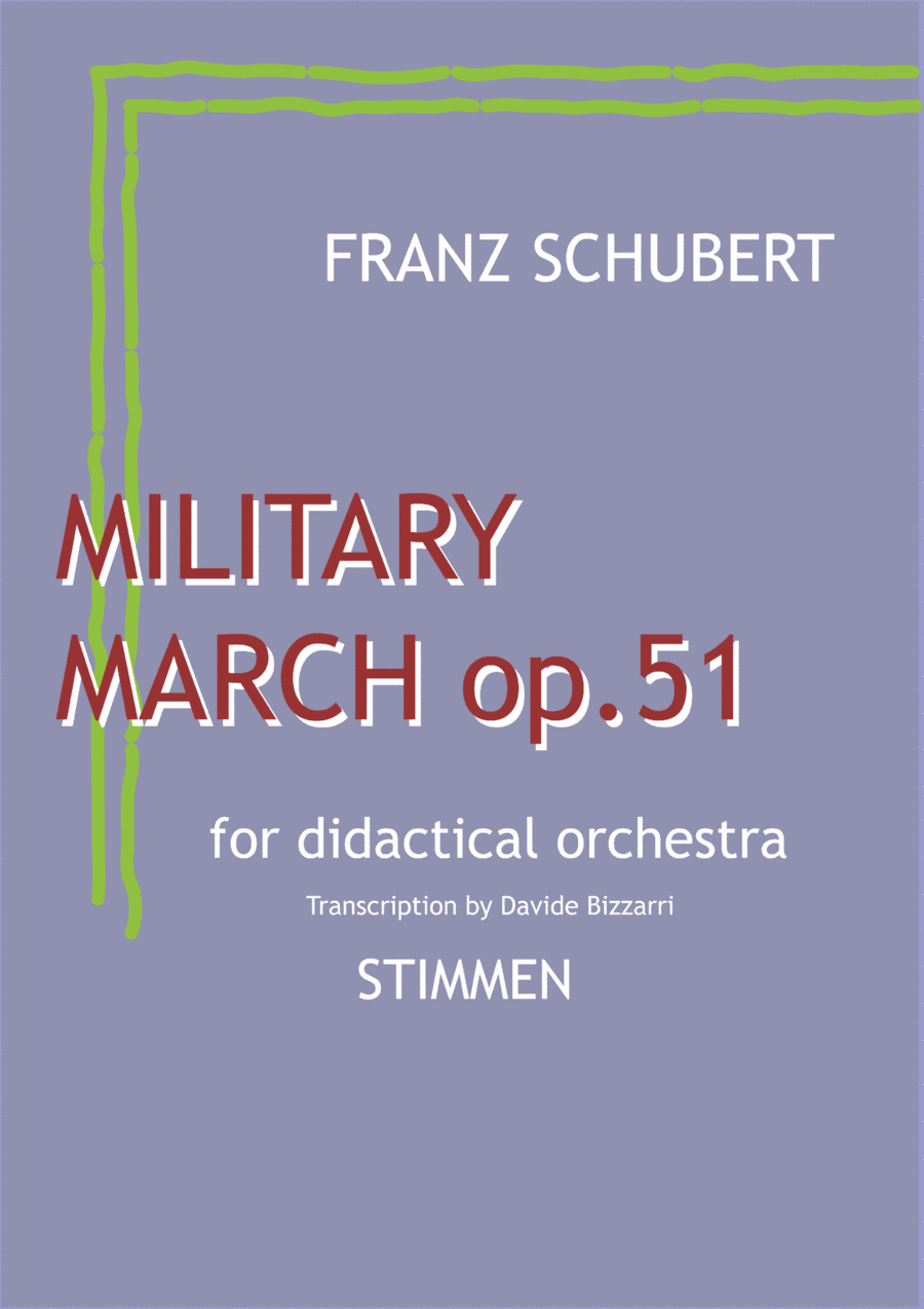 Franz Schubert - Military March n.1 op.51 in D Major - for Didactical Orchestra - Wind and percussio Small Ensemble scores gallery preview page 1