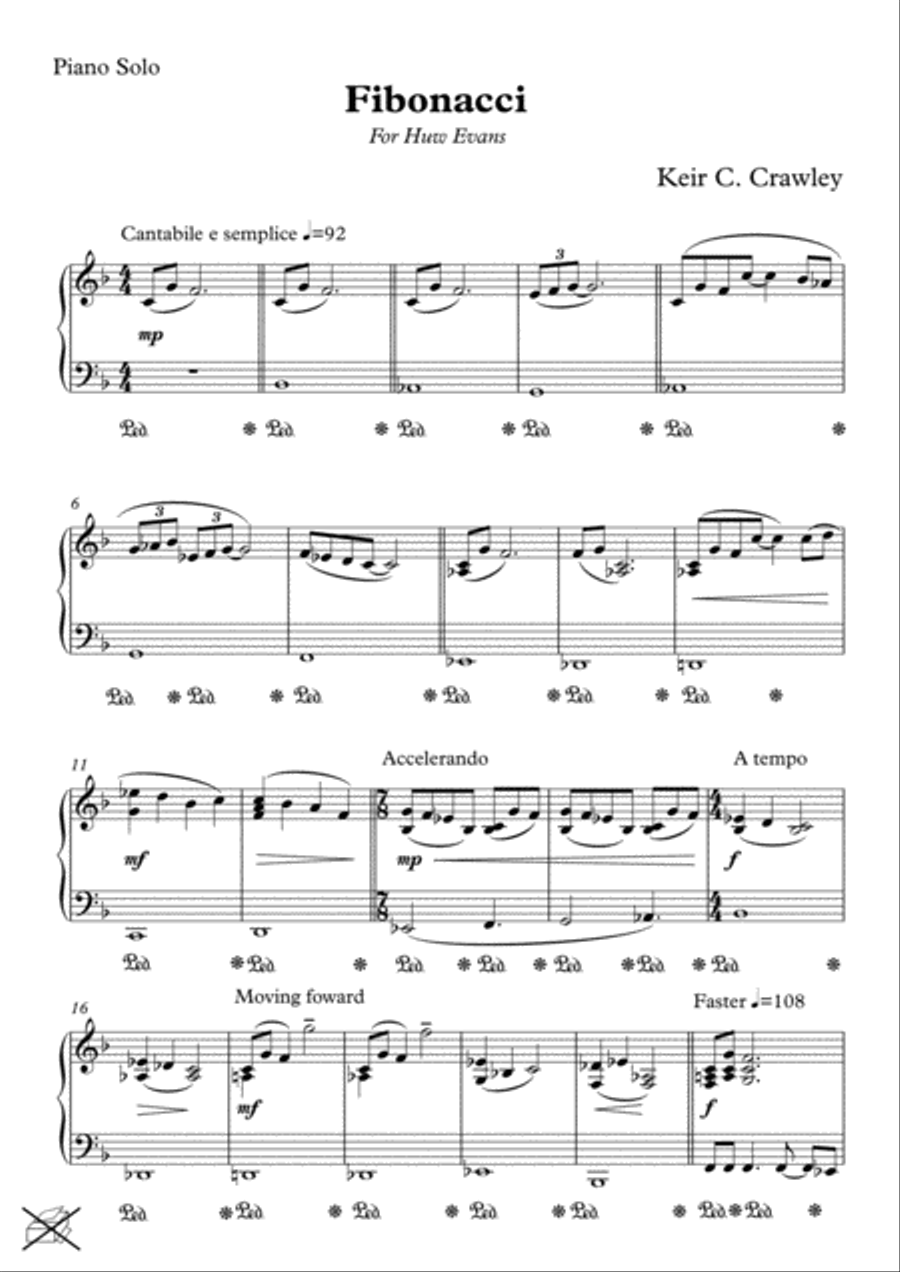 Fibonacci Piano Solo scores gallery preview page 1