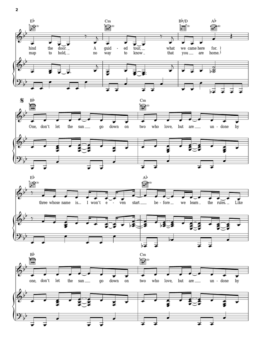 Rules Of Travel Piano, Vocal, Guitar scores gallery preview page 2