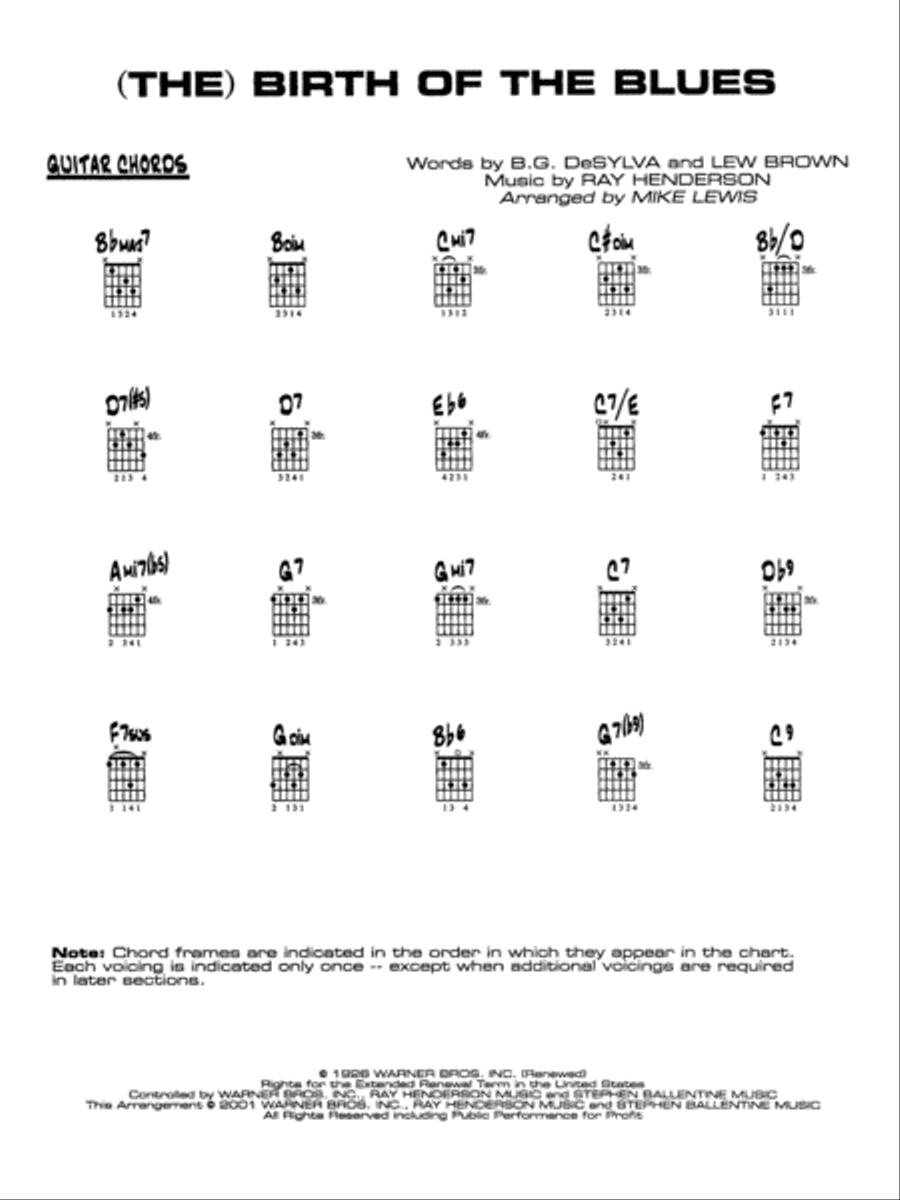 (The) Birth of the Blues: Guitar Chords